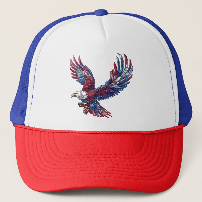 Cartoon of an eagle, 4th of July concept Trucker Hat (Front)