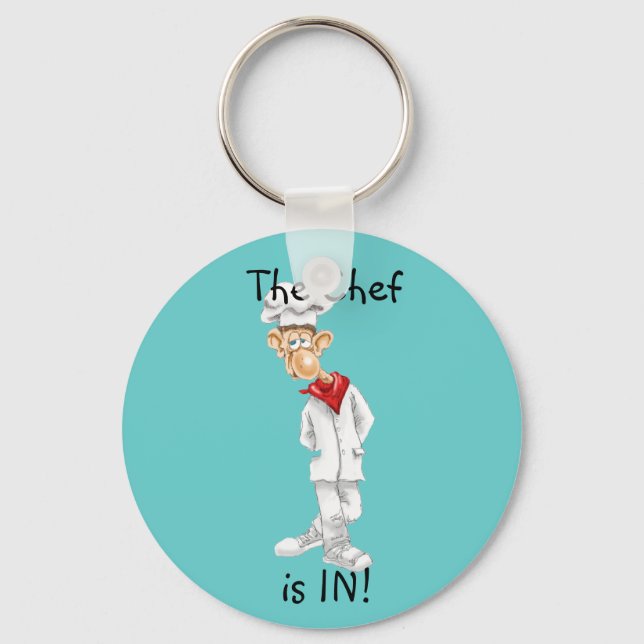 Cartoon of Chef with funny sayings Key Ring (Front)