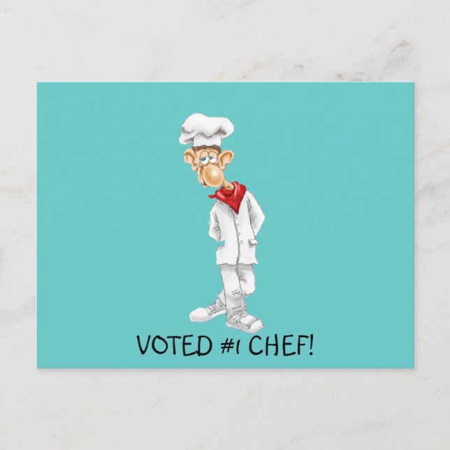 Cartoon of Chef with funny sayings Postcard (Front)