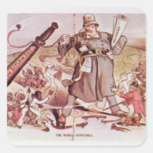 Cartoon of President Roosevelt Square Sticker