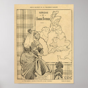 Cartoon of Queen Victoria from Le Rire Poster