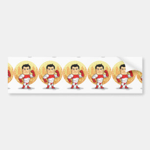 Cartoon of Superhero Bumper Sticker