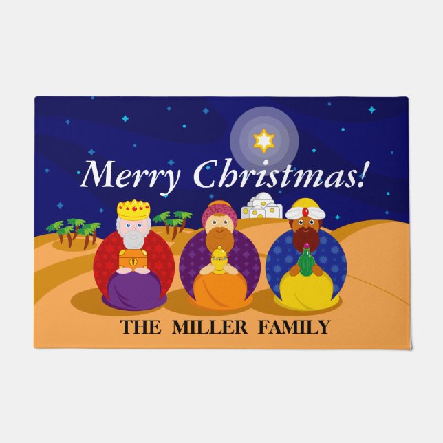 Cartoon of "The Three Kings" / "Three Wise Men", Doormat (Front)