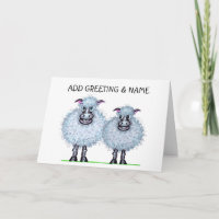 Cartoon of two cute sheeps 