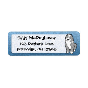 Cartoon Old English Sheepdog Return Address Label