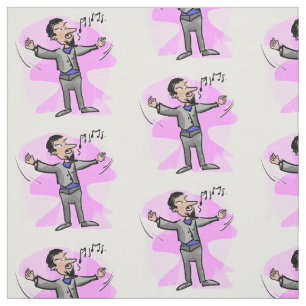 Cartoon opera male singer colourful fabric