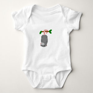 Cartoon Opossum/Possum Hanging Upside Down by Tail Baby Bodysuit