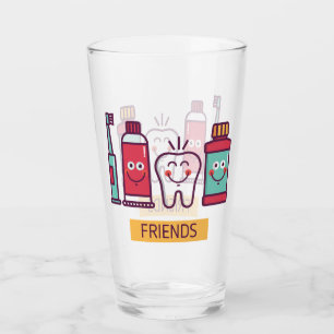 Cartoon Oral Care Friends Glass