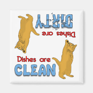 Cartoon Orange Cat Lovers Dishwasher Magnet