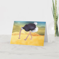 Cartoon Ostrich With Head In Sand