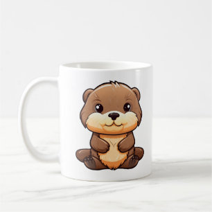 Cartoon otter illustration coffee mug