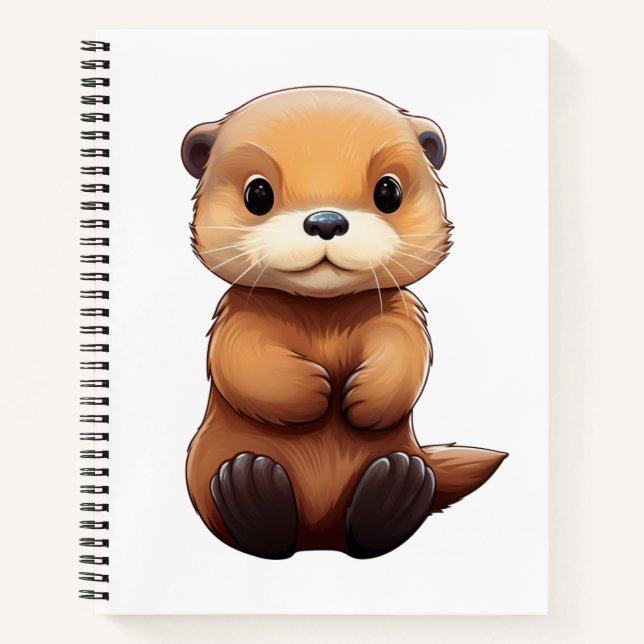 Cartoon otter illustration notebook (Front)