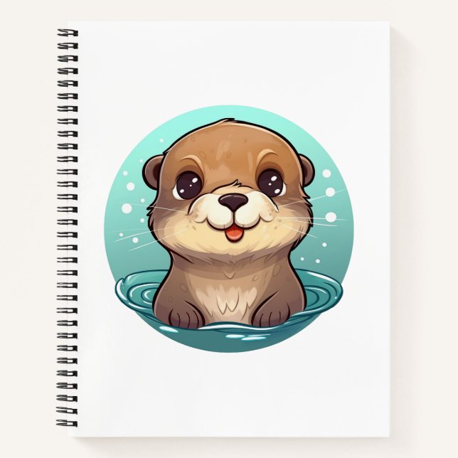Cartoon otter illustration notebook (Front)