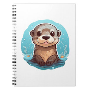 Cartoon otter illustration notebook