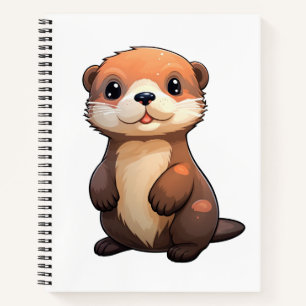 Cartoon otter illustration notebook
