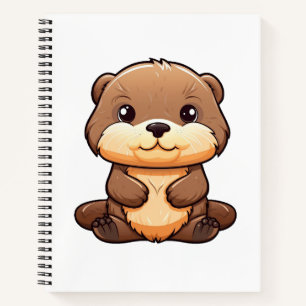 Cartoon otter illustration notebook