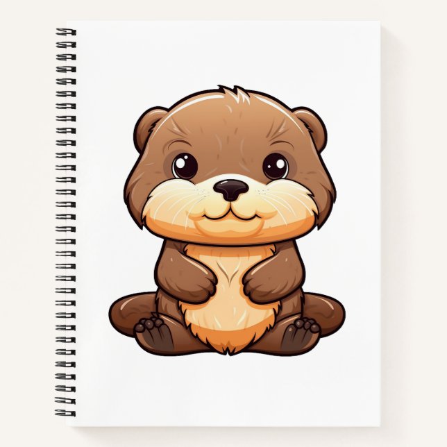 Cartoon otter illustration notebook (Front)