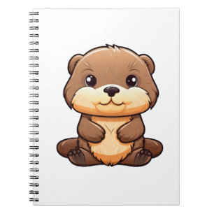 Cartoon otter illustration notebook