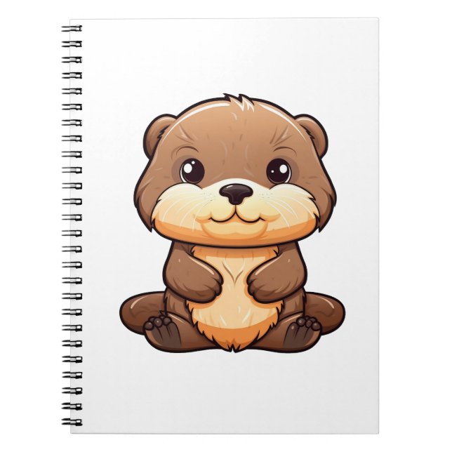 Cartoon otter illustration notebook (Front)