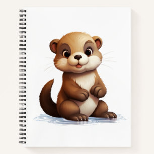 Cartoon otter illustration notebook