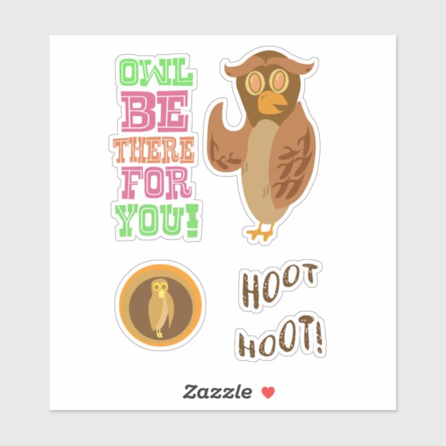 Cartoon Owl Character Fun and Sayings (Sheet)