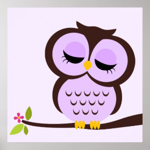 Cartoon Owl Children's Wall Art