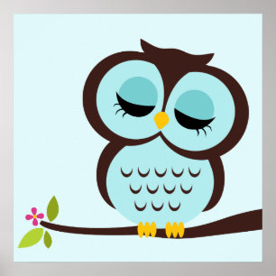 Cartoon Owl Children's Wall Art