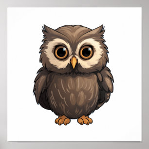 Cartoon owl illustration poster