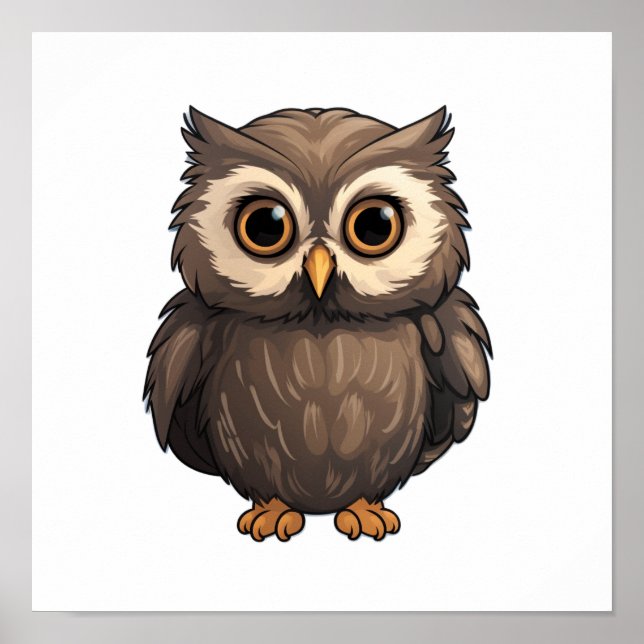 Cartoon owl illustration poster (Front)