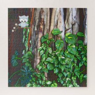 Cartoon Owl in Banyan Tree Jigsaw Puzzle