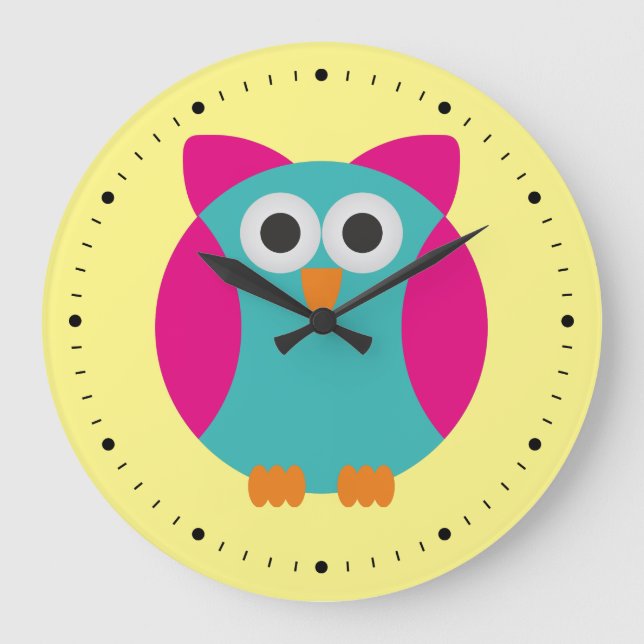 Cartoon Owl Large Clock (Front)
