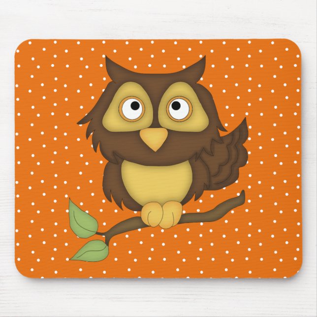 Cartoon Owl (tan) Mouse Pad (Front)
