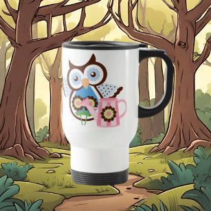 cartoon Owl travel mug