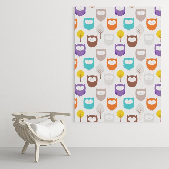 Cartoon Owls Tapestry (Creator Uploaded)