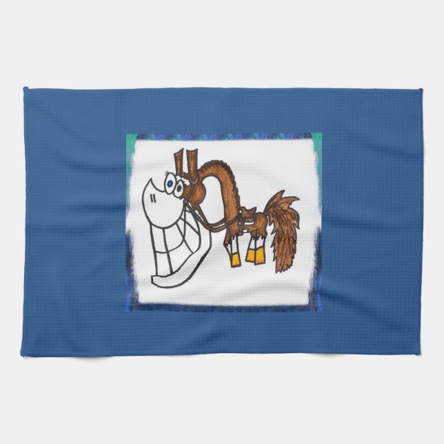 Cartoon paint horse kitchen towel (Horizontal)