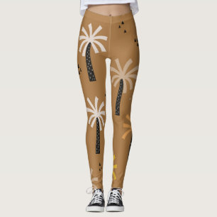 Cartoon palm trees, Scandinavian kids pattern. Leggings