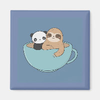 Cartoon Panda Bear and Sloth