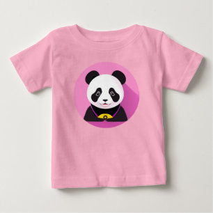Cartoon Panda Colourful Illustration Baby T-Shirt