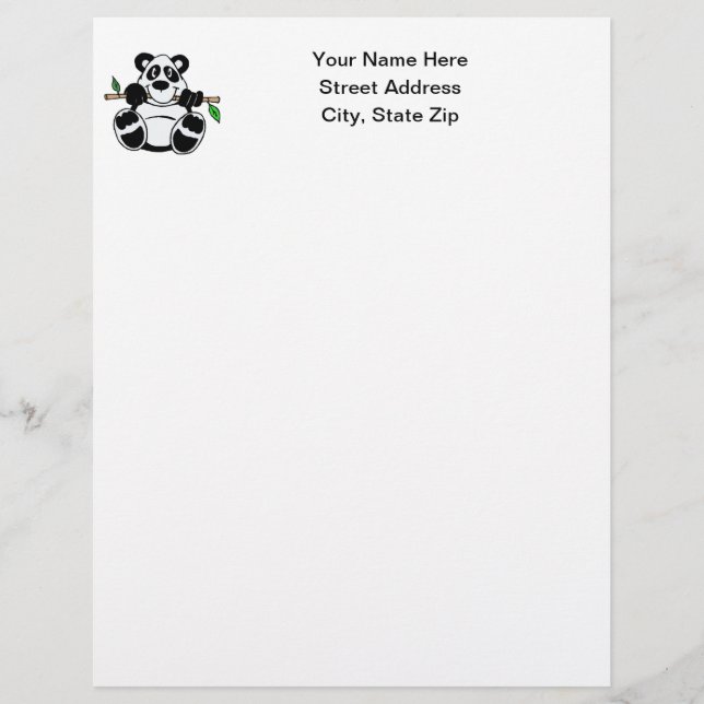 Cartoon Panda Customised Letterhead (Front)