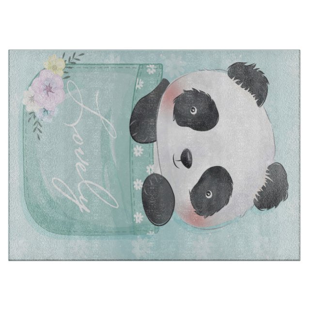 Cartoon Panda | Cute Panda Is In Pocket Cutting Board (Front)