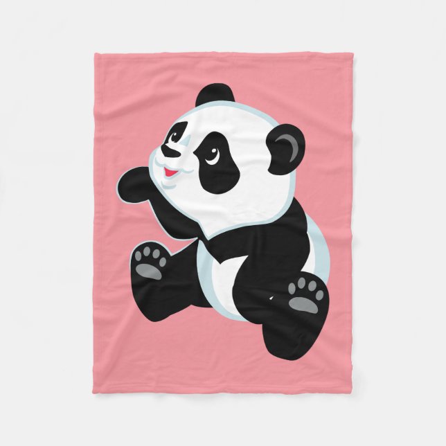 cartoon panda fleece blanket (Front)