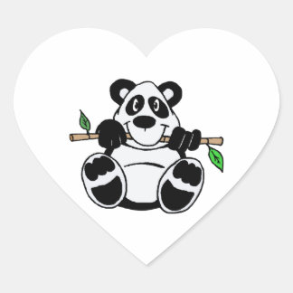 Cartoon Panda Heart Sticker