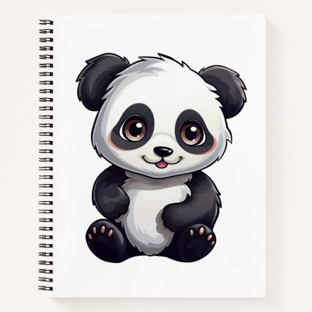 Cartoon panda illustration notebook (Front)