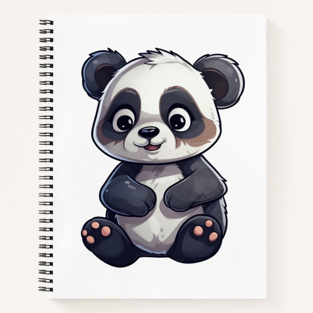 Cartoon panda illustration notebook (Front)