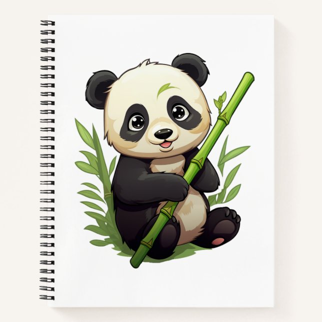 Cartoon panda illustration notebook (Front)