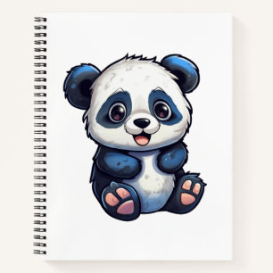 Cartoon panda illustration notebook