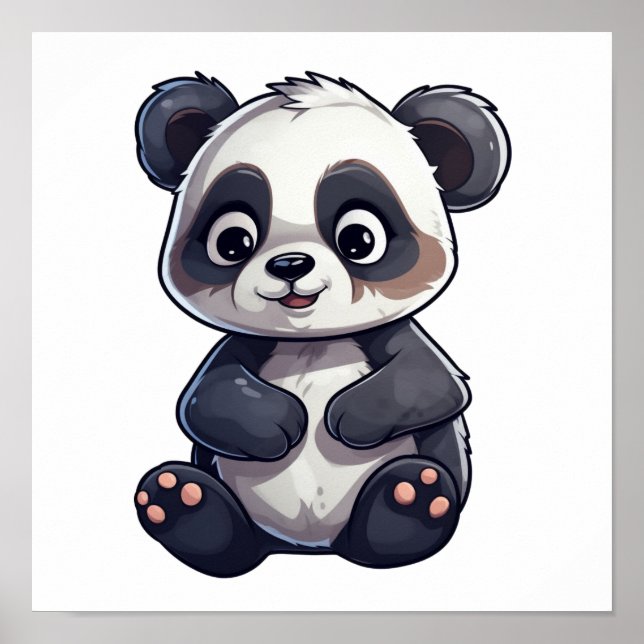 Cartoon panda illustration poster (Front)