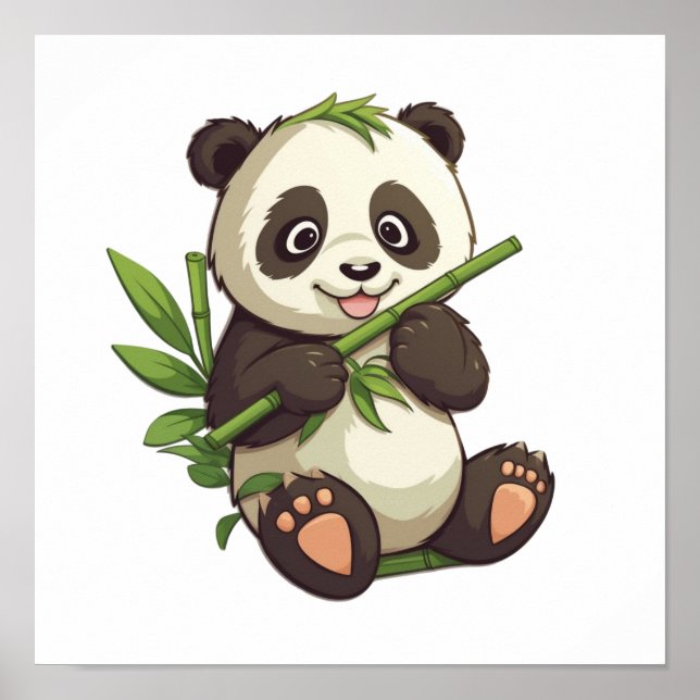 Cartoon panda illustration poster (Front)