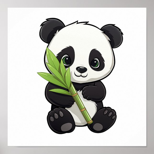 Cartoon panda illustration poster (Front)