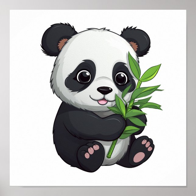 Cartoon panda illustration poster (Front)
